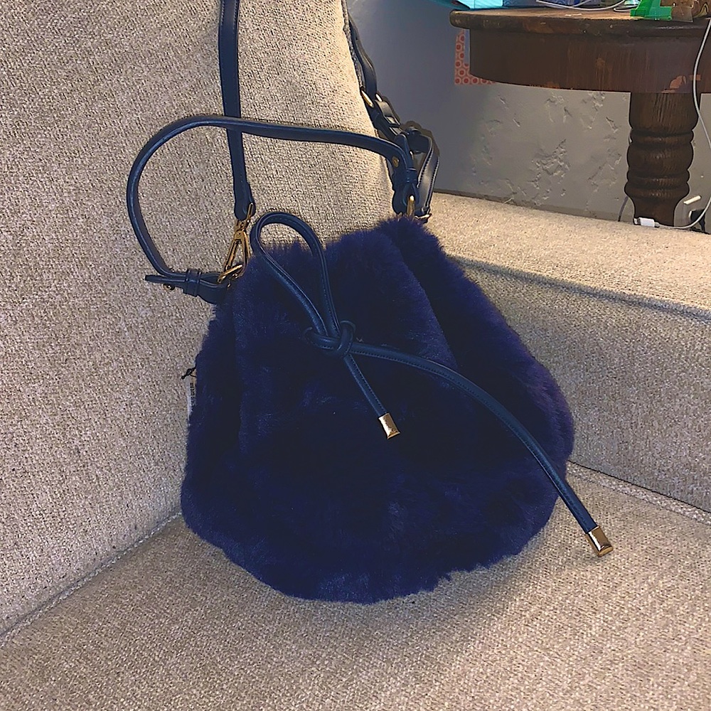 Fuzzy Blue Purse